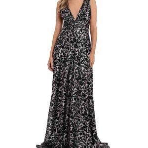 Betsy & Adam Floral Lace Formal Evening Gown New with Tags